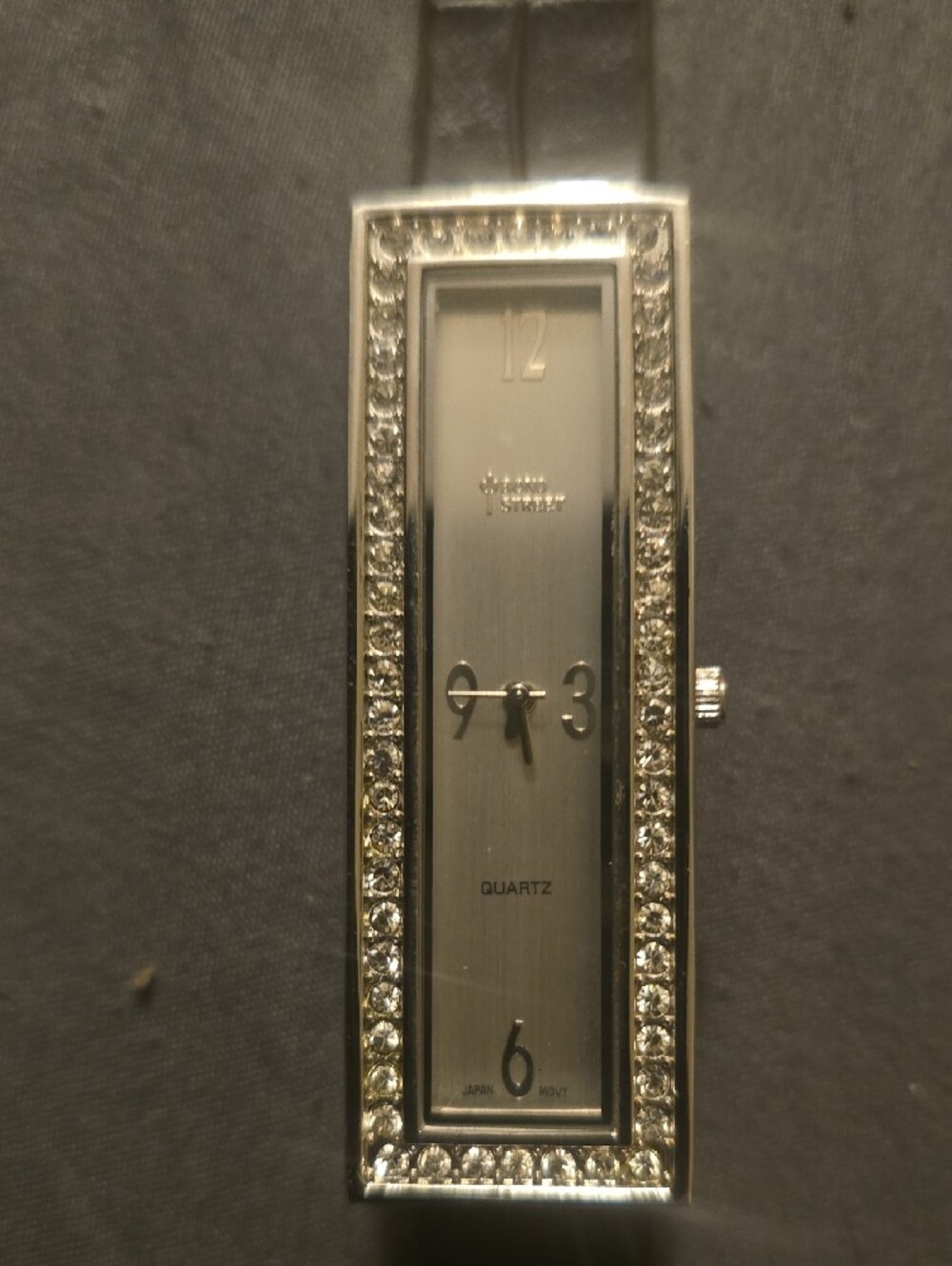 Silver Crystal-Trim Rectangular Quartz Watch - Picture 2 of 3